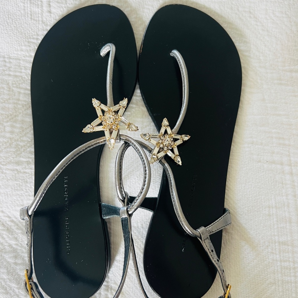 Giuseppe Zanotti Silver and Black Sandals with Star Embellishments - Picture 2 of 3